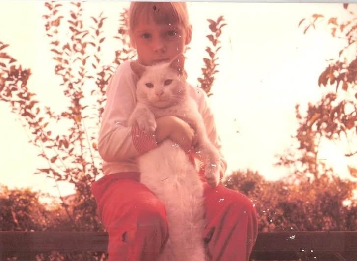 Carrie & white cat