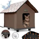 FurHome Collective Elevated Heated Cat House with Heating Pad