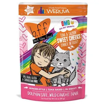 BFF Oh My Gravy! Tuna &amp; Salmon Sweet Cheeks Dinner in Gravy Wet Cat Food Pouches