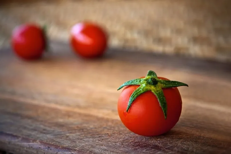 Ripe tomatoes on a table