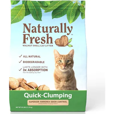 Naturally Fresh Cat Litter - Walnut-Based Quick-Clumping Kitty Litter, Unscented , 26 lb (23001)