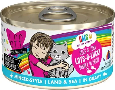BFF OMG Lots-O-Luck! Duck &amp; Tuna Dinner in Gravy Grain-Free Canned Cat Food
