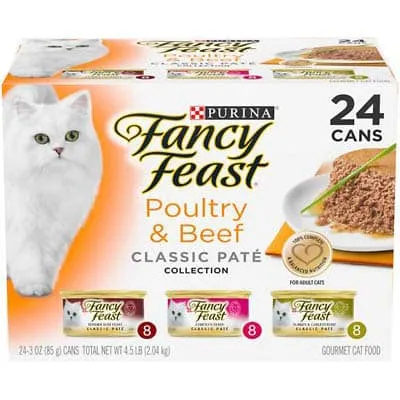 Fancy Feast Poultry &amp; Beef Classic Pate Variety Pack Canned Cat Food