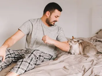 Why Does My Cat Grab & Bite My Arm? 6 Vet-Reviewed Reasons & What to Do