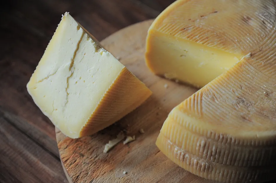 cheese on wooden table