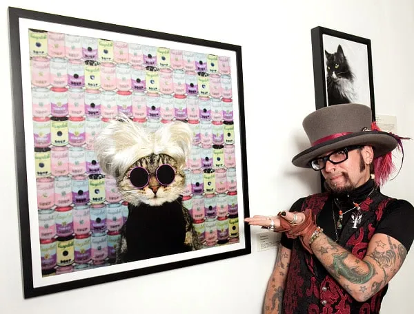 Paul Koudounaris with "Kitty Warhol"