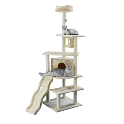 Go Pet Club 70-in Faux Fur Cat Tree &amp; Condo