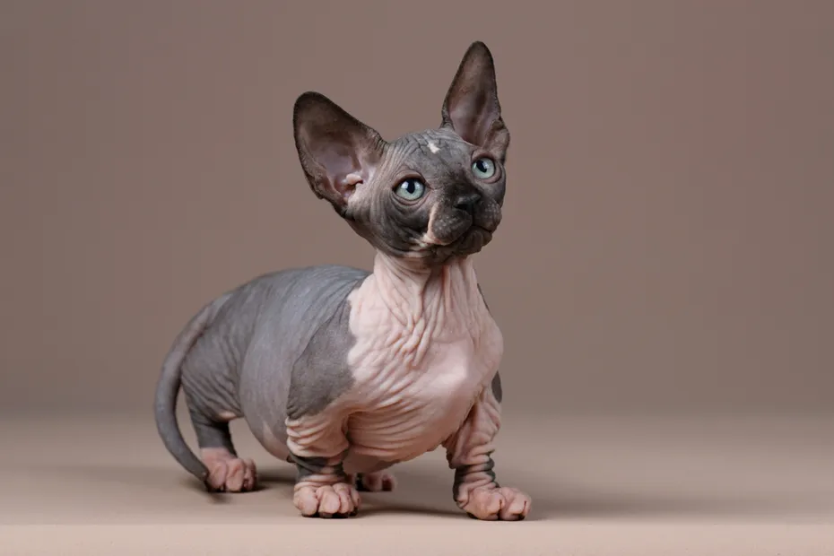 Cute Sphynx kitten portrait