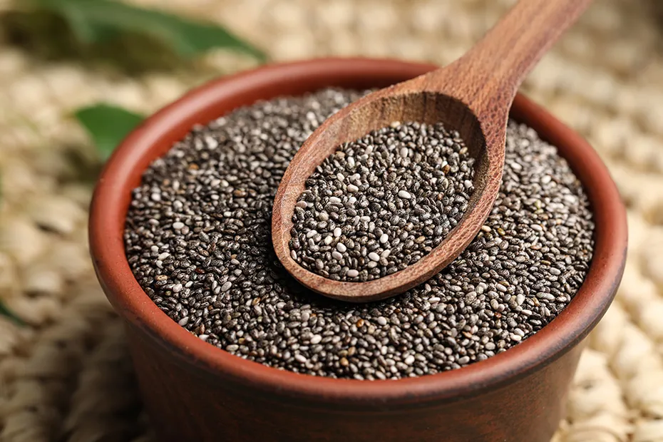 a bowl of chia seeds