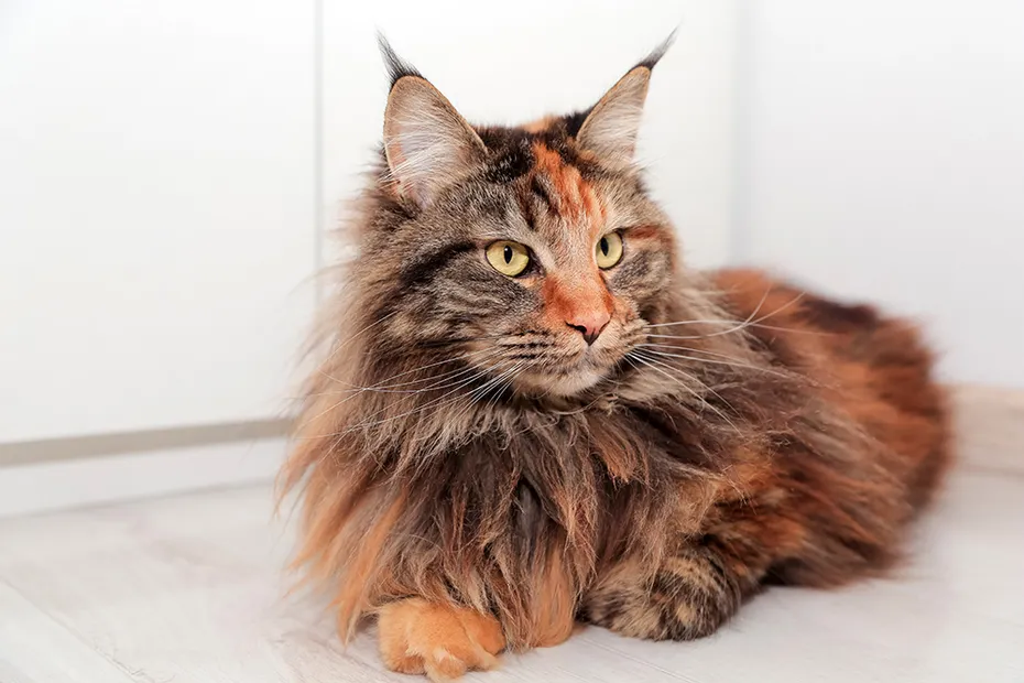 tortie maine coon cat