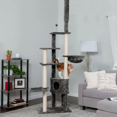 Tiger Tough Skyscraper Faux Fur Cat Tree &amp; Condo