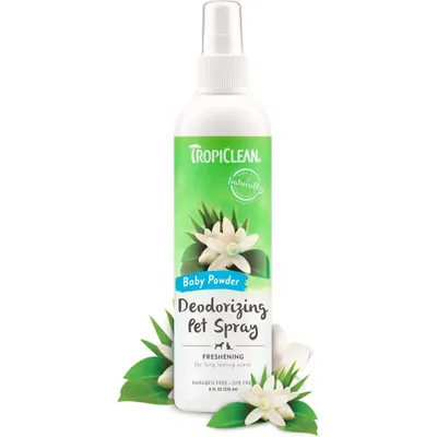 TropiClean Baby Powder Deodorizing &amp; Odor Eliminating Dog &amp; Cat Spray