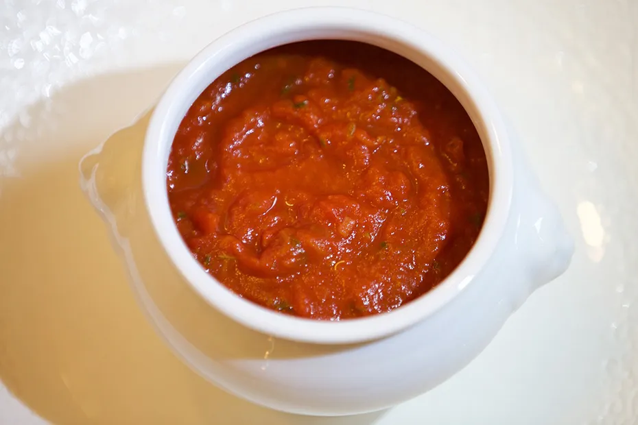 a bowl of tomato sauce
