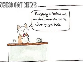 Here's Your New Feline Comic Reporting Service -- It's Called "Breaking Cat News"