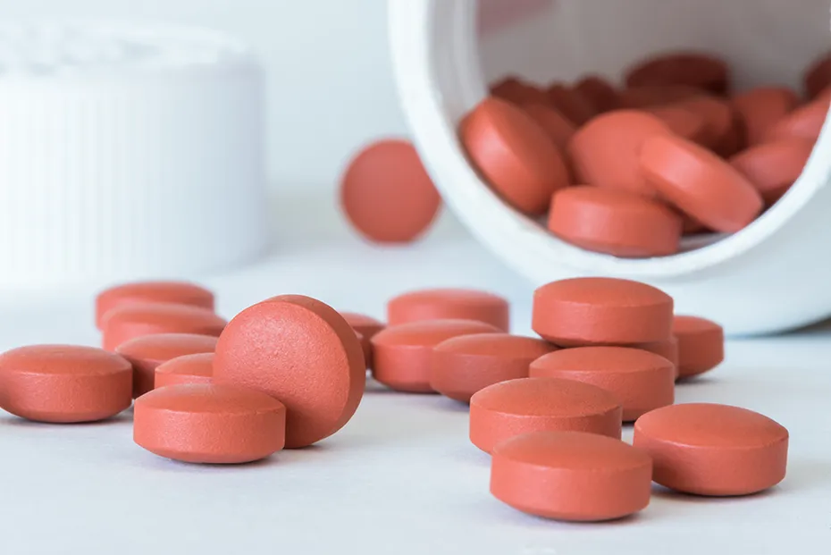 spilled ibuprofen tablets