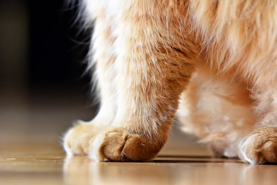 Close up of cat paws