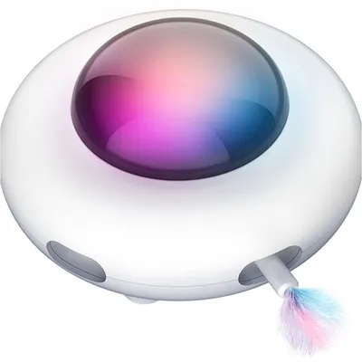 Shele UFO Interactive Cat Toy, White, Small