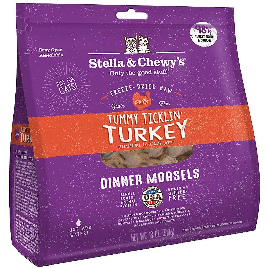 Stella &amp; Chewy's Tummy Ticklin' Turkey Dinner Morsels Freeze-Dried Raw Cat Food