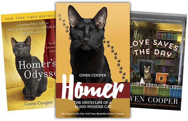 Cooper's three cat-based books, "Homer's Odyssey," "Love Saves the Day" and her most recent work, "Homer: The Ninth Life of a Blind Wonder Cat."