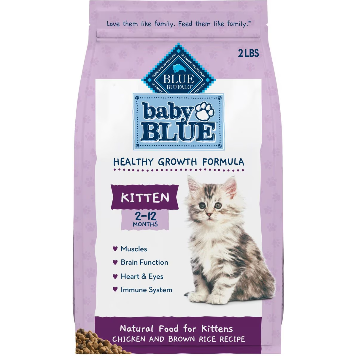 Blue Buffalo Baby Blue Healthy Growth Formula Natural Chicken &amp; Brown Rice Recipe Kitten Dry Food