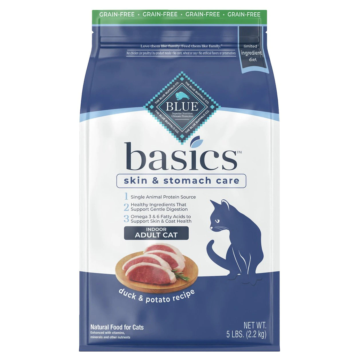 Blue Buffalo Basics Limited Grain-Free Formula Indoor Adult Dry Cat Food