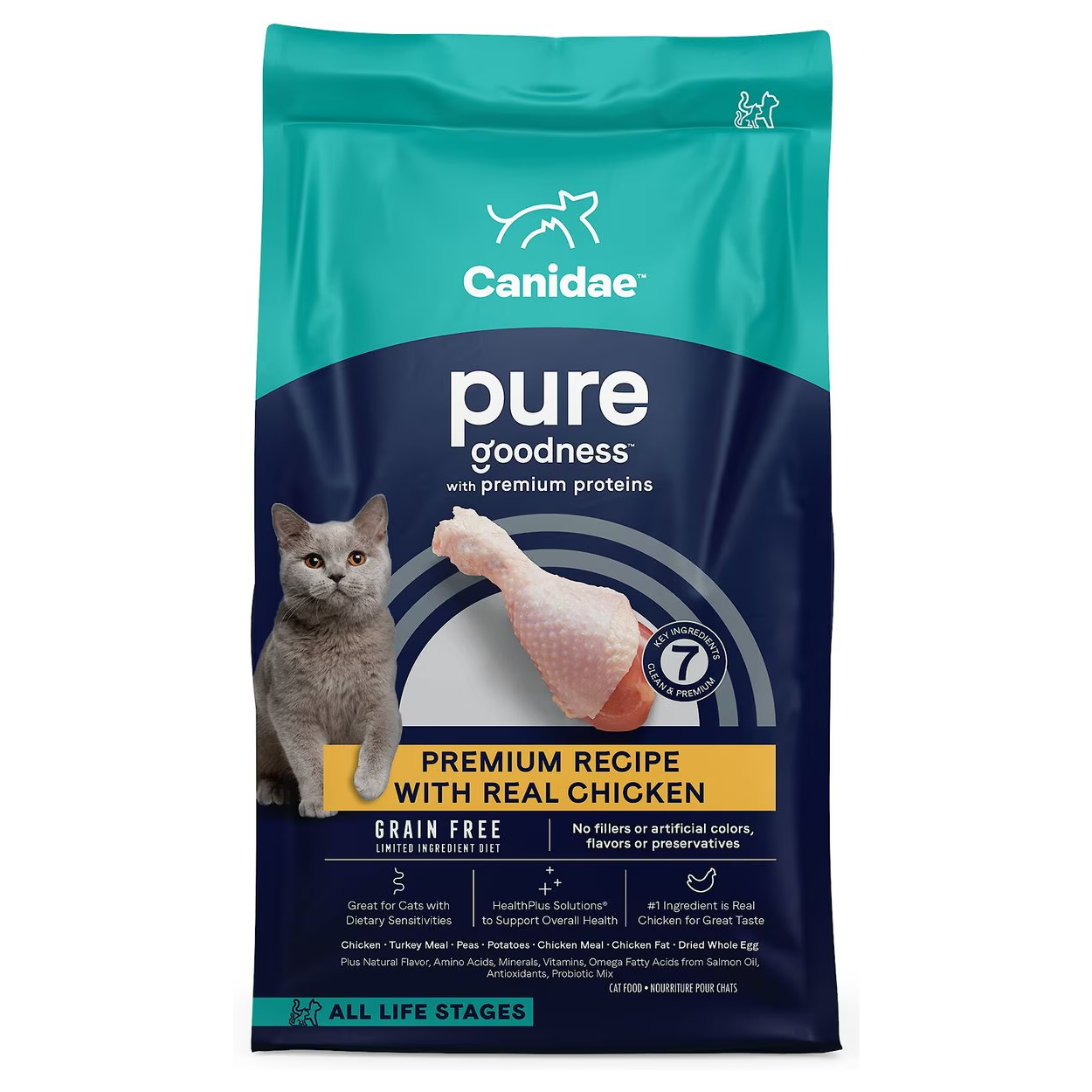 CANIDAE Grain-Free PURE Limited Ingredient Chicken Recipe Dry Cat Food