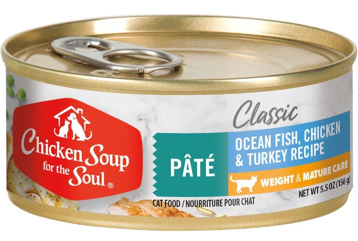 Chicken Soup for the Soul Weight & Mature Care Ocean Fish, Chicken & Turkey Recipe Pâté Canned Cat Food