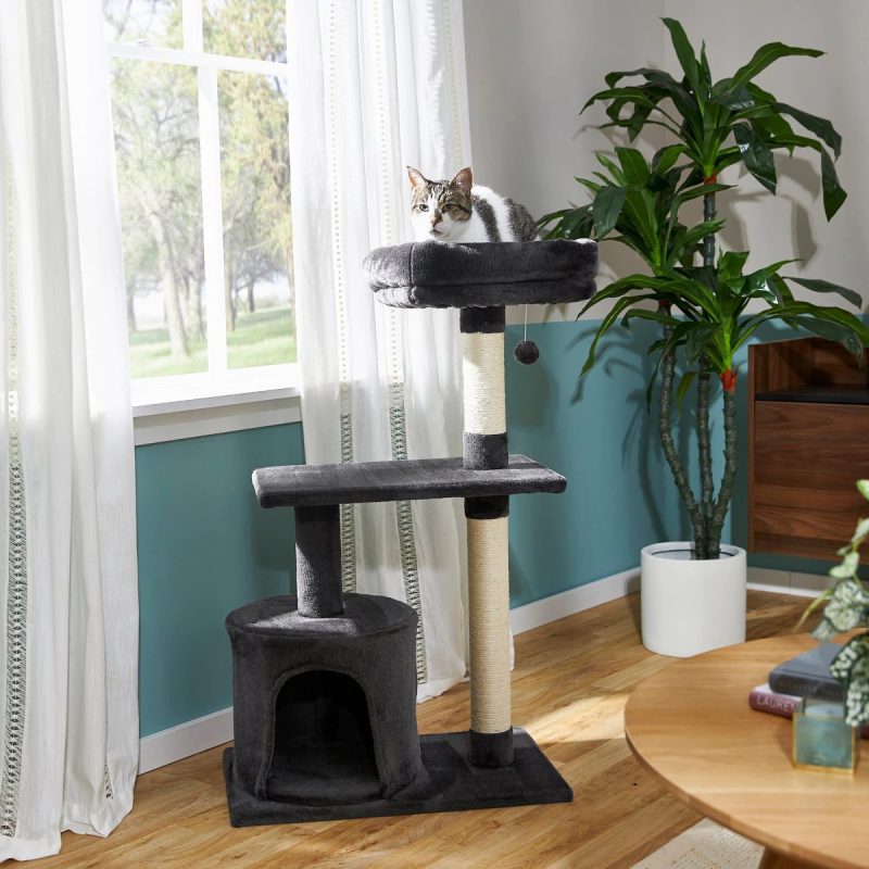 Frisco 38-in Cat Tree with Condo, Top Perch &amp; Toy New