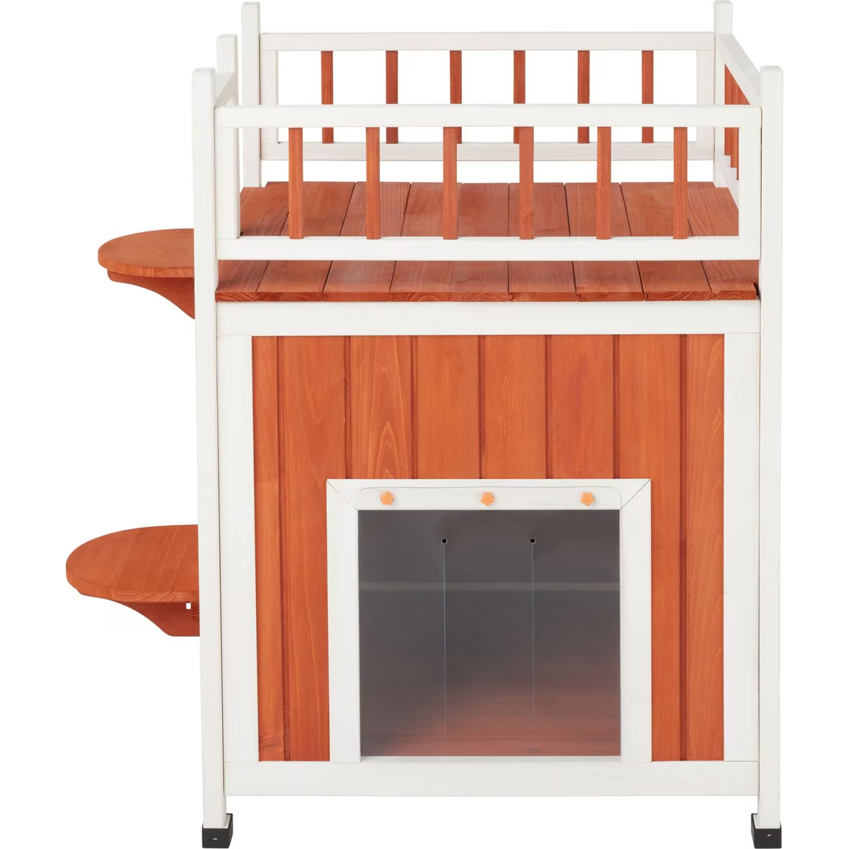 Frisco Outdoor Wooden Cat House With Elevated Balcony Steps
