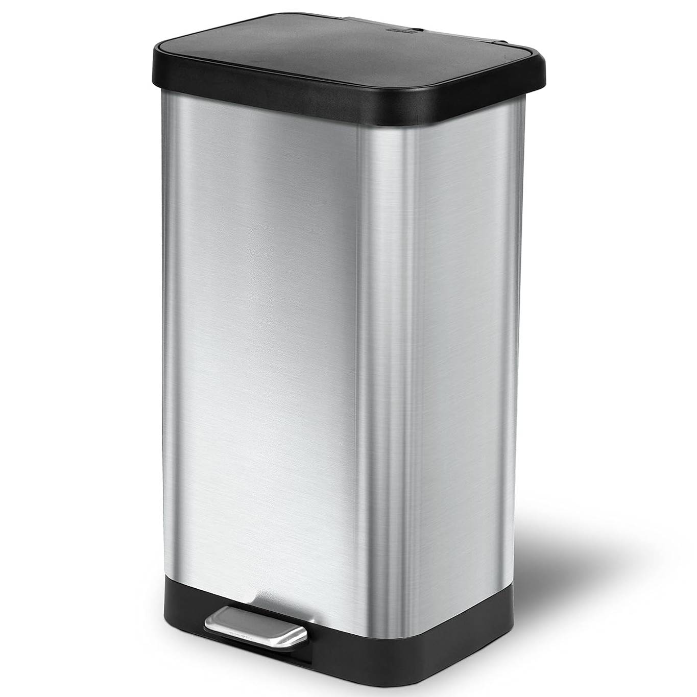 Glad Stainless Steel Step Trash Can with Clorox Odor Protection