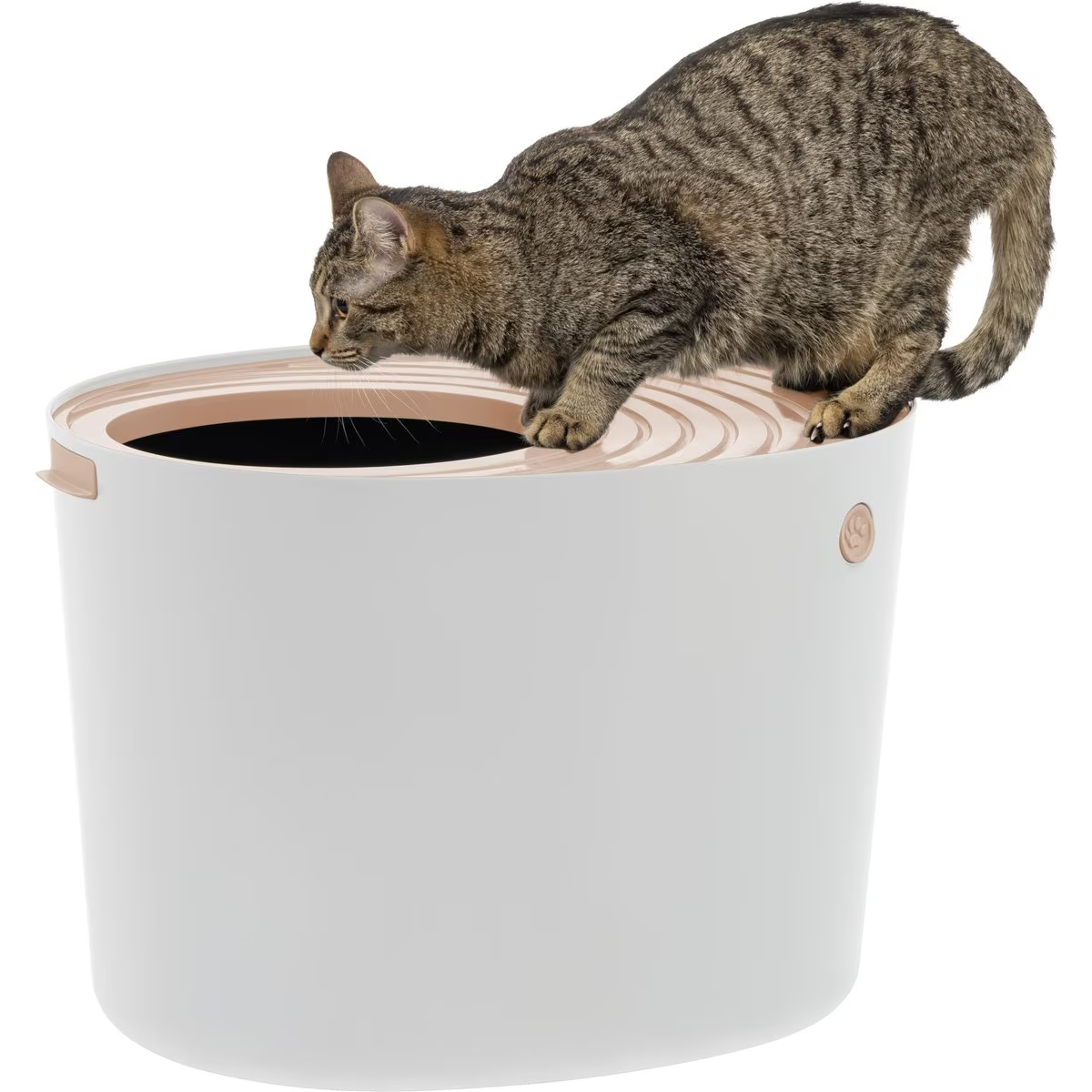 IRIS USA Round Top Entry Cat Litter Box &amp; Scoop