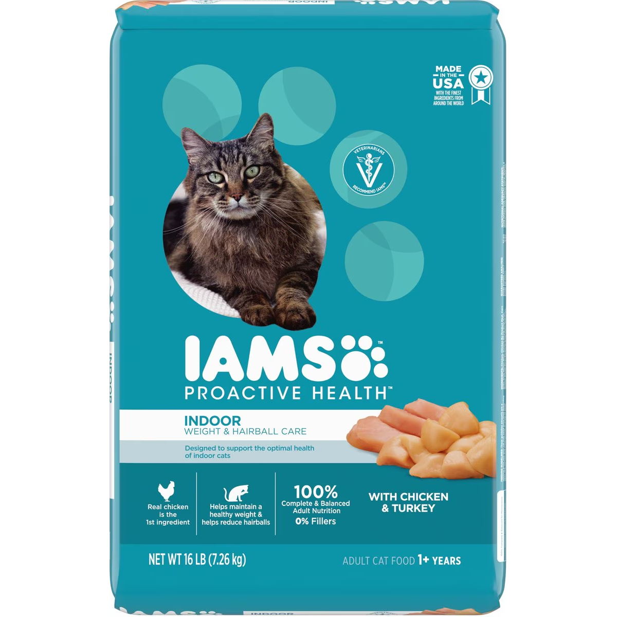 Iams ProActive Health Indoor Weight & Hairball Care Adult Dry Cat Food New