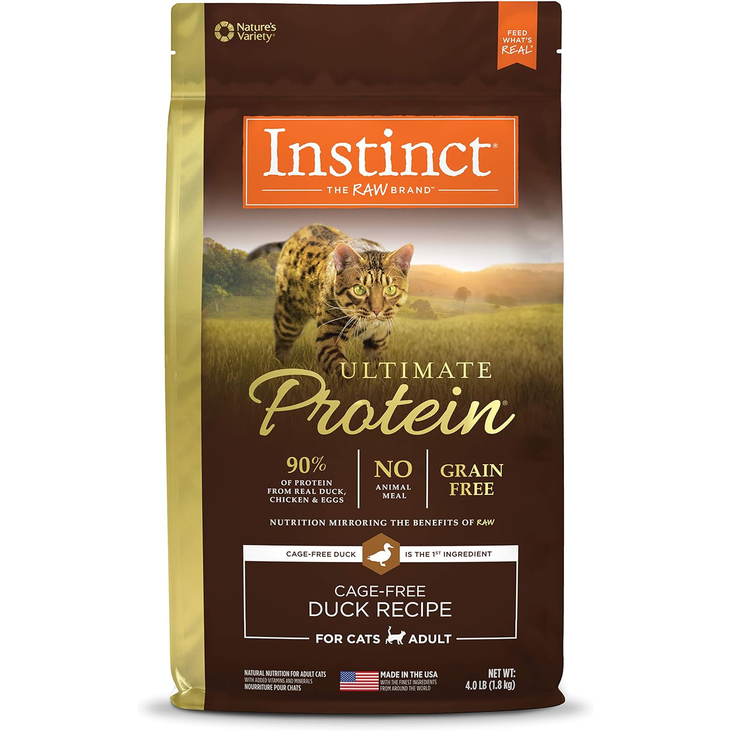Instinct Ultimate Protein Grain Free Cage Free Duck Recipe Natural Dry Cat Food