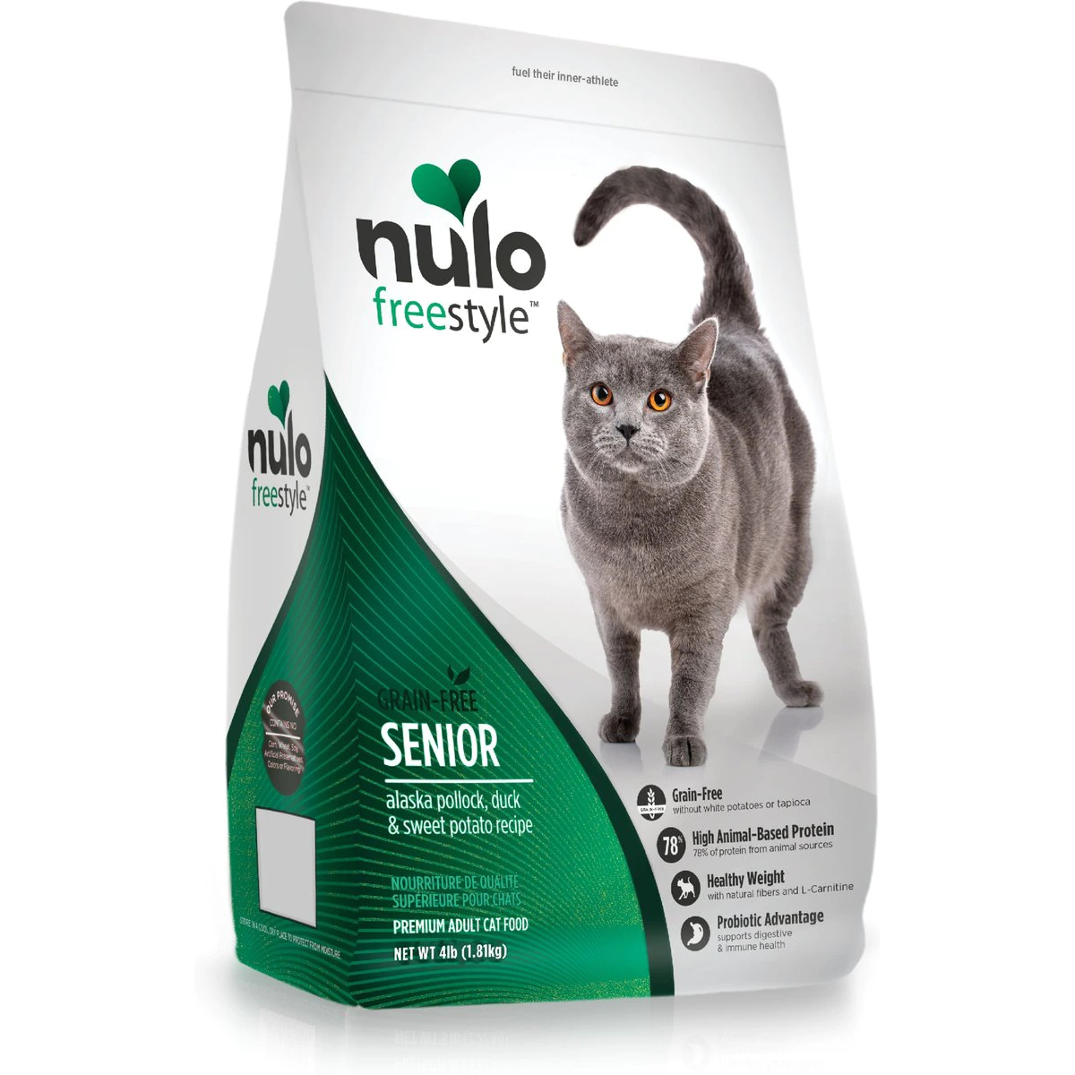 Nulo Freestyle Senior Alaska Pollock, Duck &amp; Sweet Potato Recipe Grain-Free Dry Cat Food 