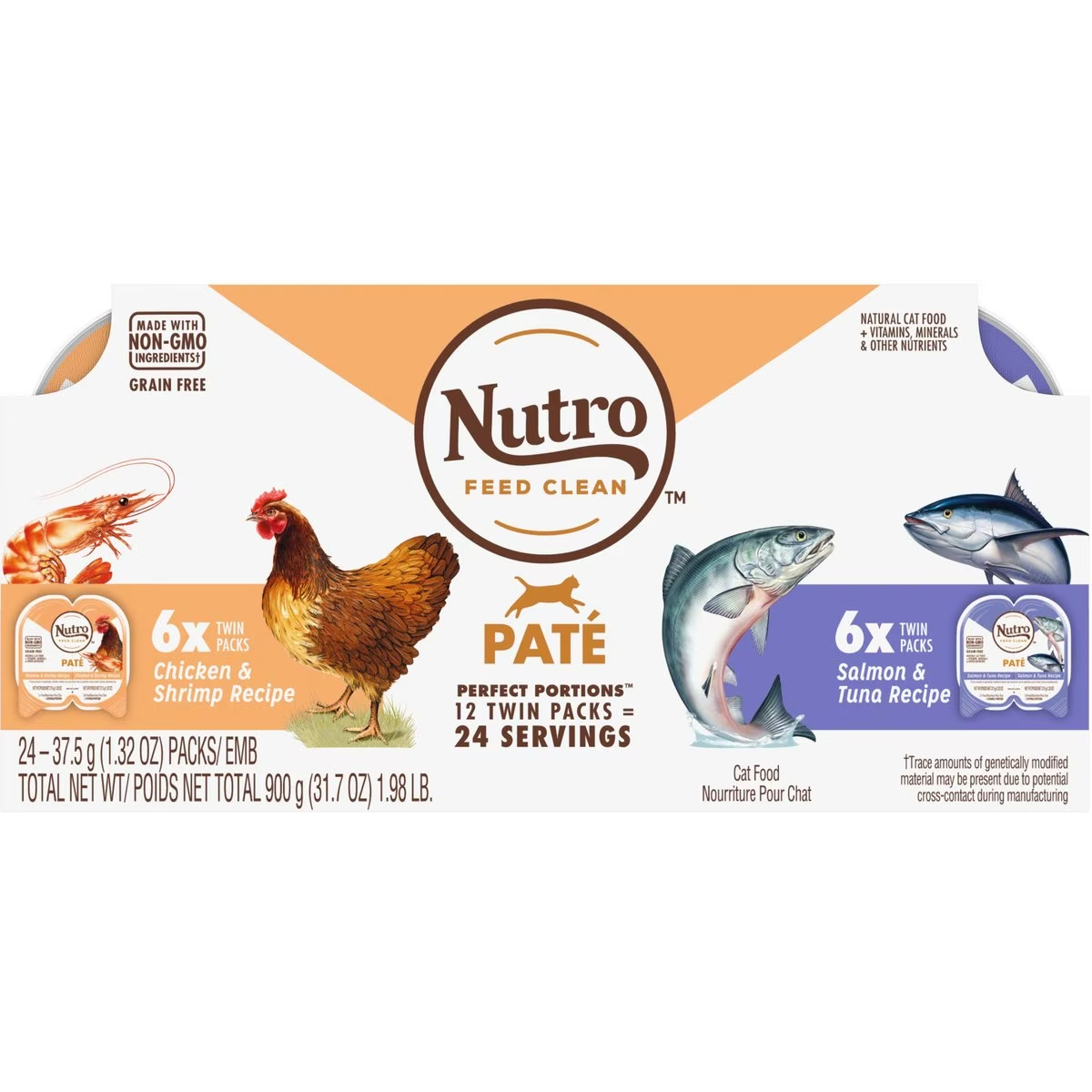 Nutro Perfect Portions Grain-Free Real Salmon & Tuna, Real Chicken & Shrimp Recipe
