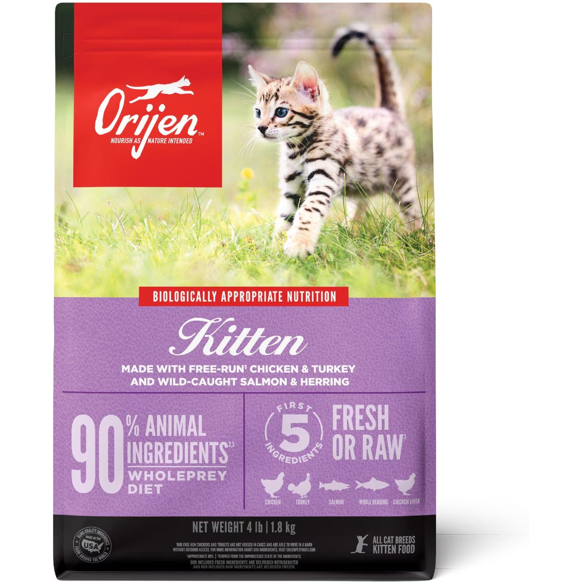 ORIJEN Free Run Chicken &amp; Turkey, &amp; Wild Caught Salmon &amp; Herring Grain new