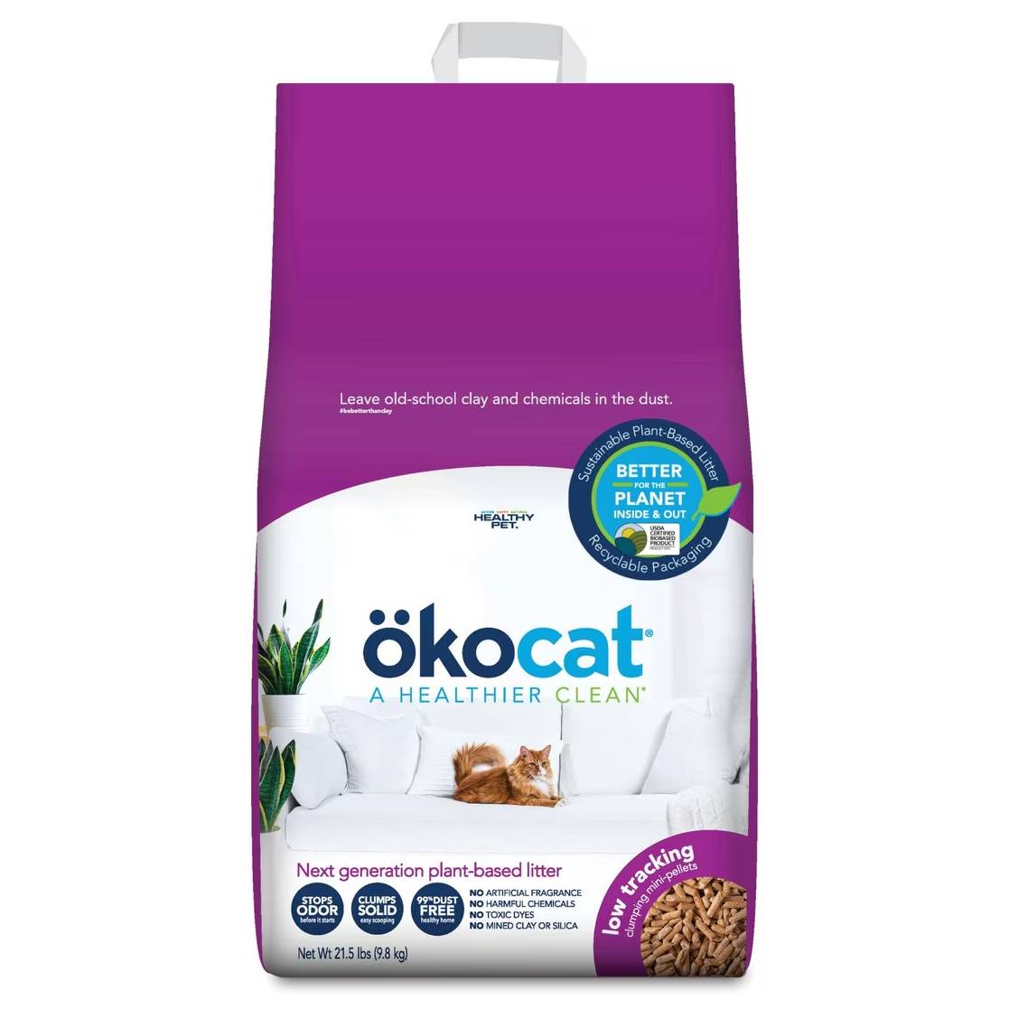 Okocat Mini Pellets Unscented Clumping Wood Cat Litter