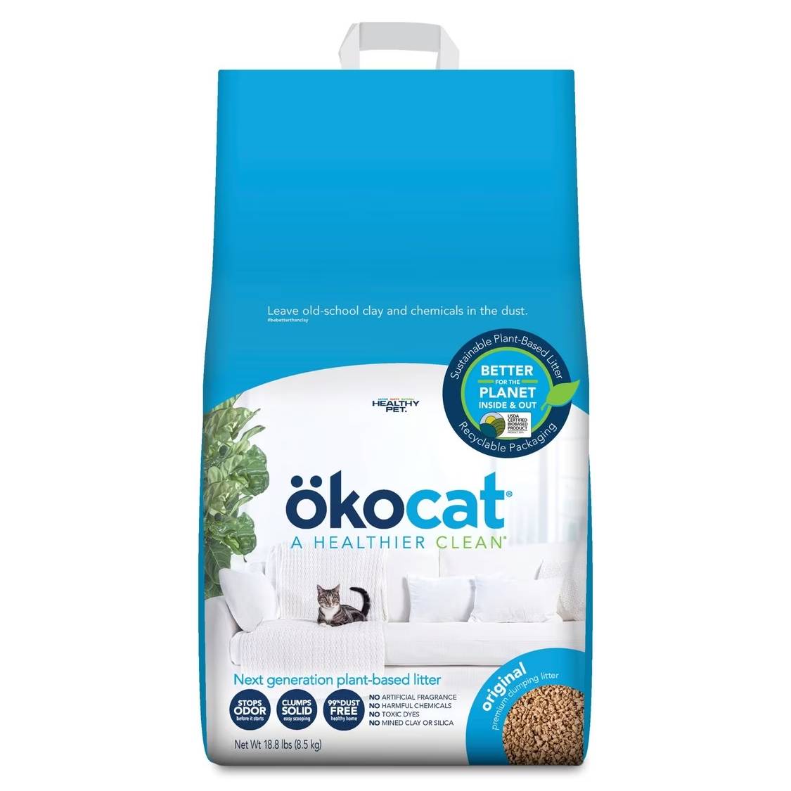 Okocat Original Premium Wood Clumping Cat Litter