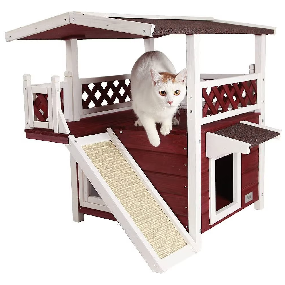 Petsfit Outdoor Cat House With Scratching Pad