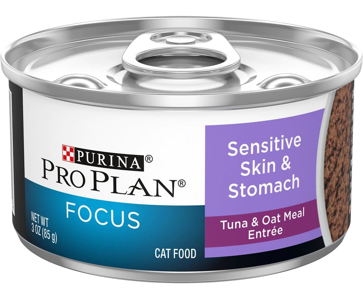 Purina Pro Plan Focus Sensitive Skin & Stomach Tuna & Oatmeal Entrée Canned Cat Food