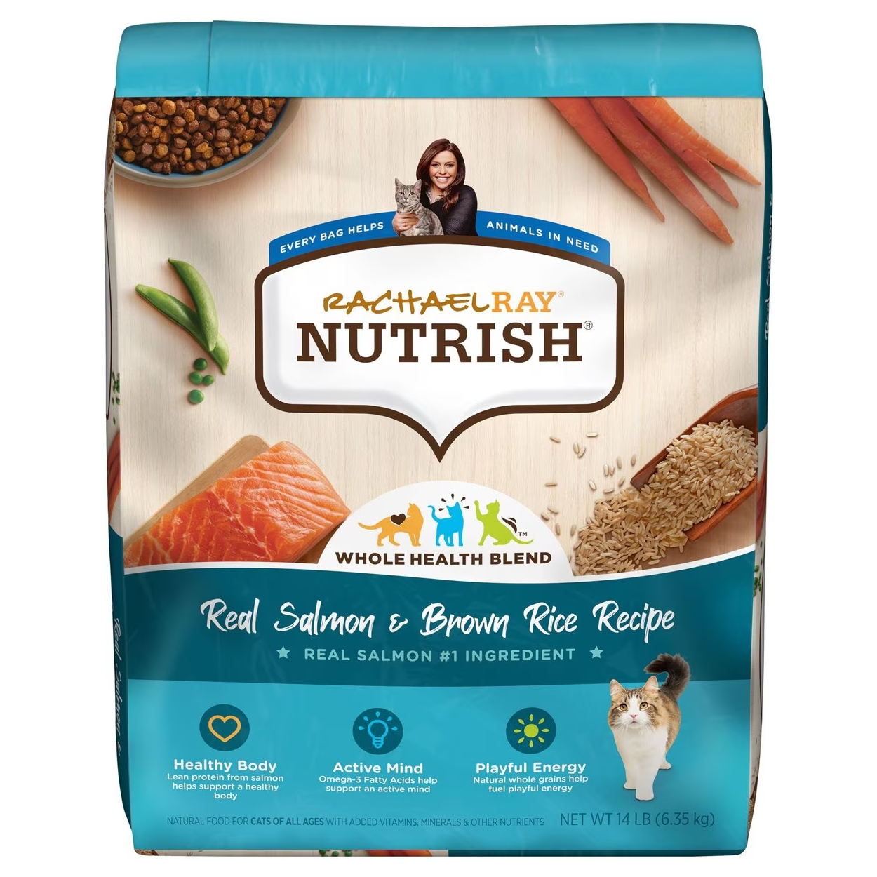 Rachael Ray Nutrish Natural Salmon & Brown Rice Recipe Dry Cat Food