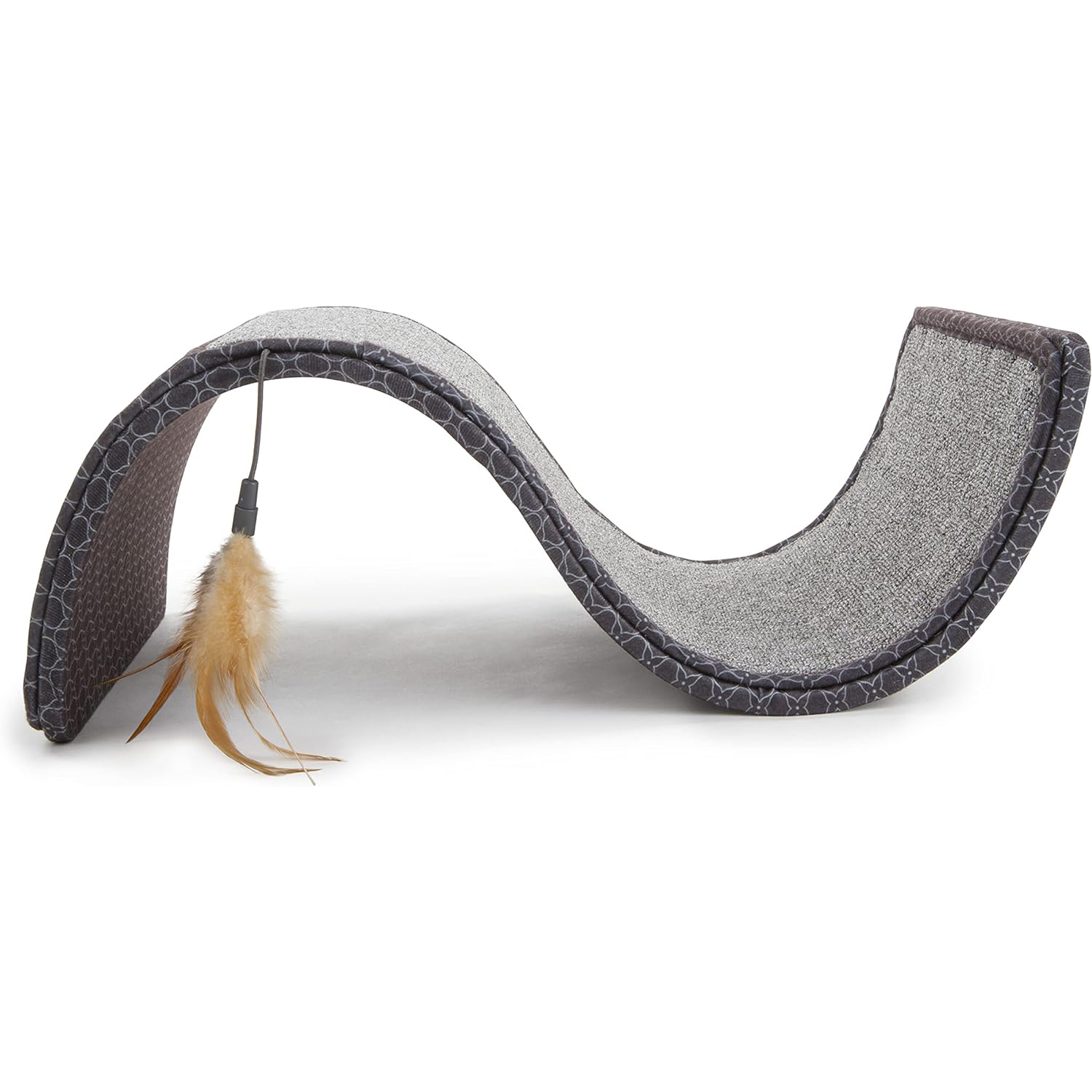 SmartyKat Scratch Scroll Sisal & Carpet Cat Scratcher with Feather Toy