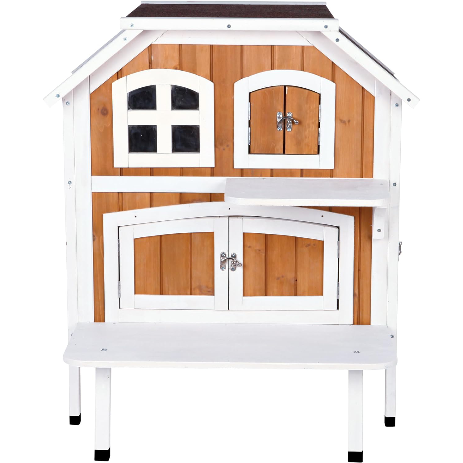 TRIXIE 2-Story Weatherproof Outdoor Cat Retreat, Spacious Indoor Cat Condo