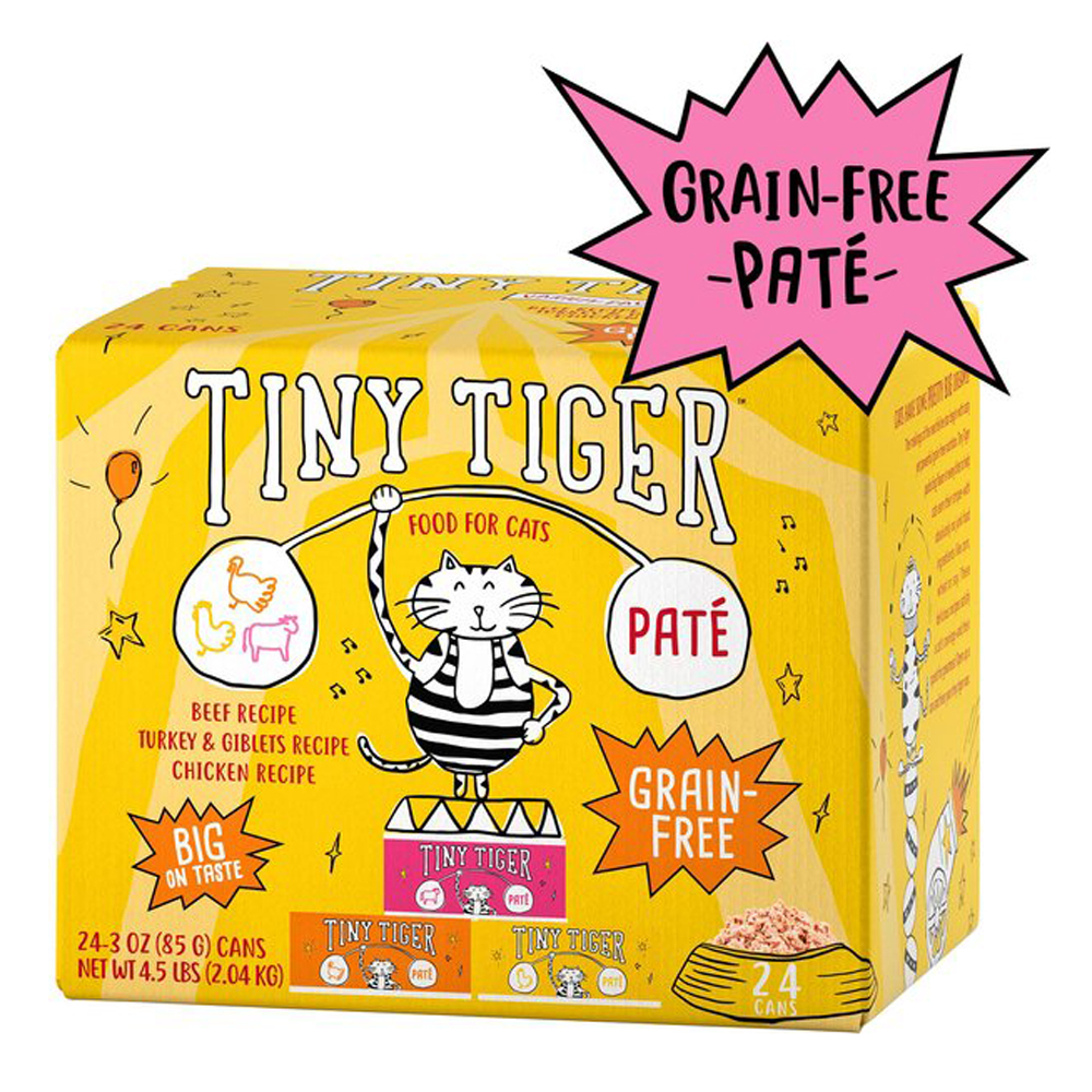 Tiny Tiger Grain-Free Pate Beef & Poultry Recipes Variety Pack Canned Cat Food