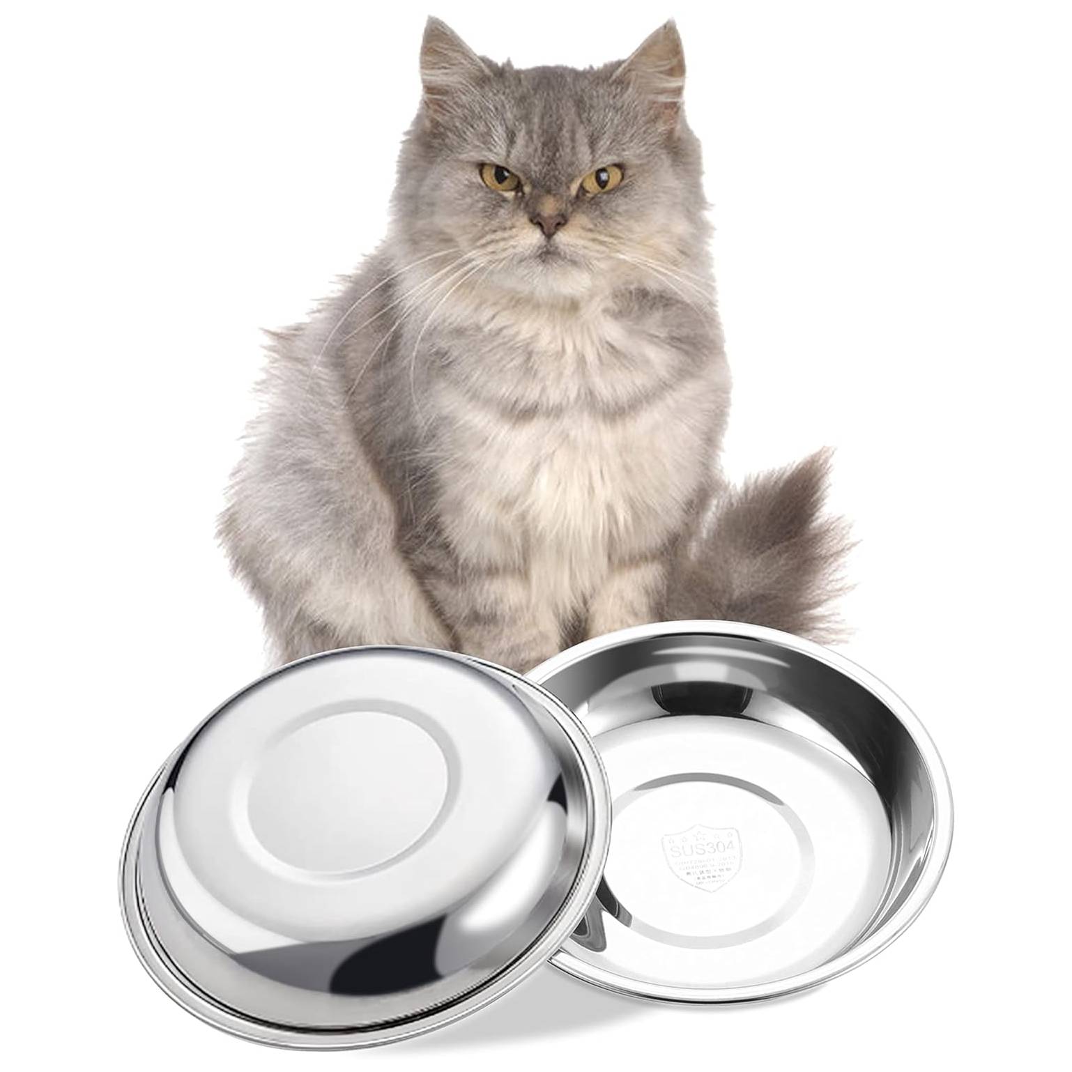 VENTION Stainless Steel Whisker Relief Cat Food Bowl