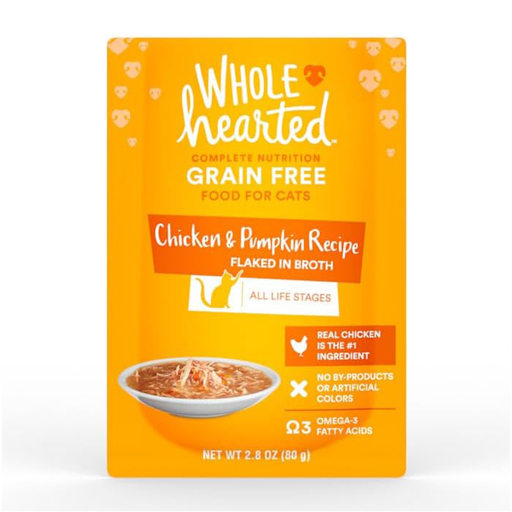 WholeHearted Grain Free Chicken & Pumpkin Recipe Flaked in Broth Wet Cat Food