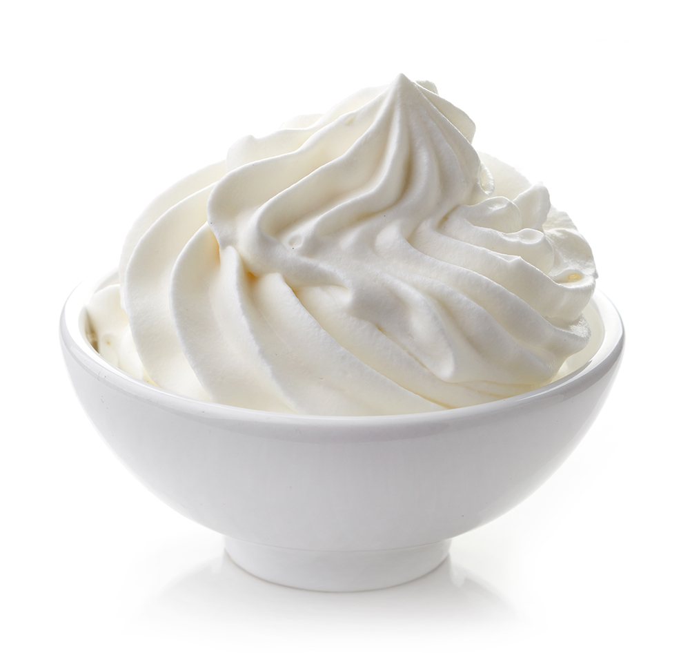 bowl of whipped cream