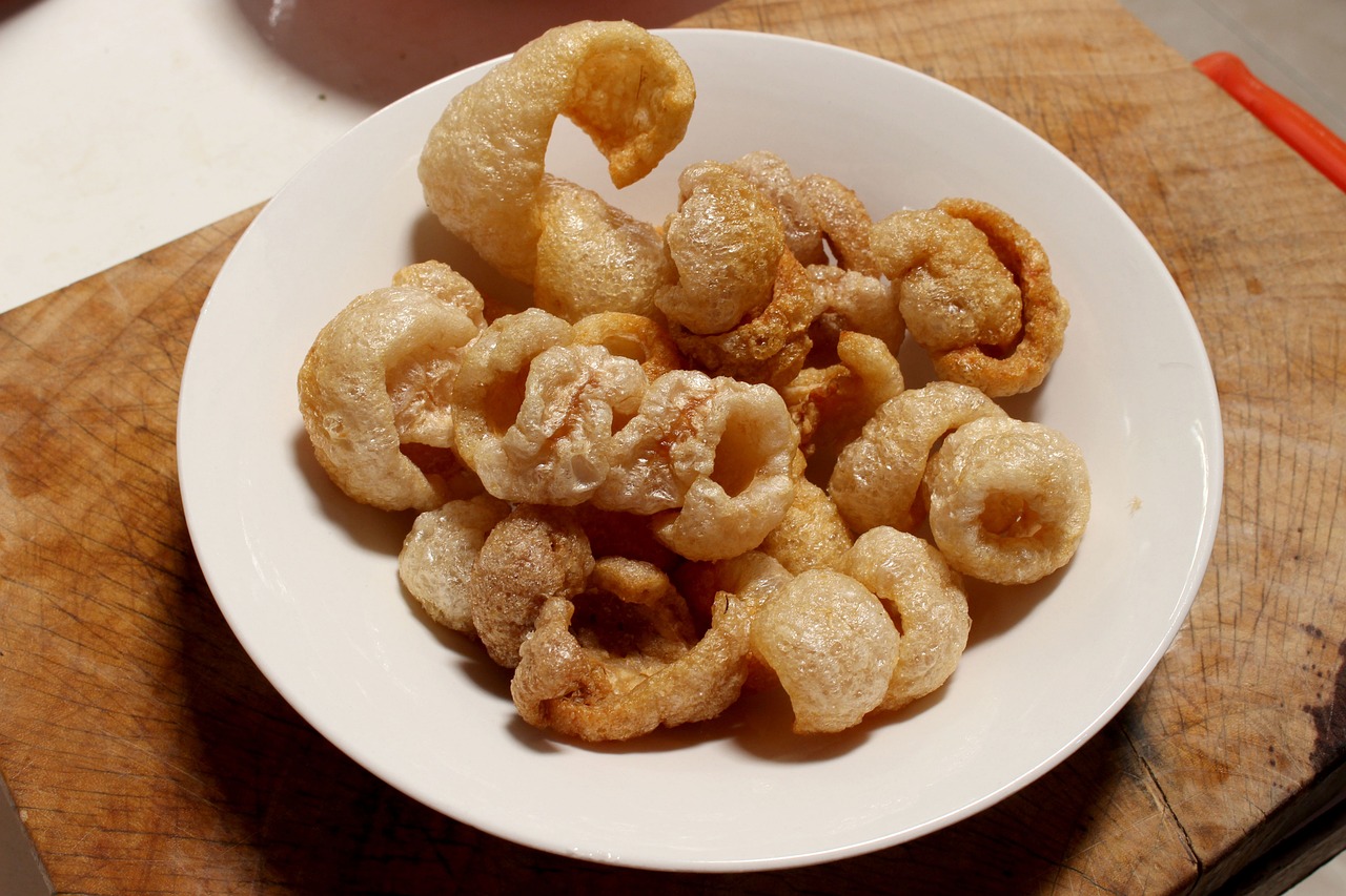 pork rinds on plate