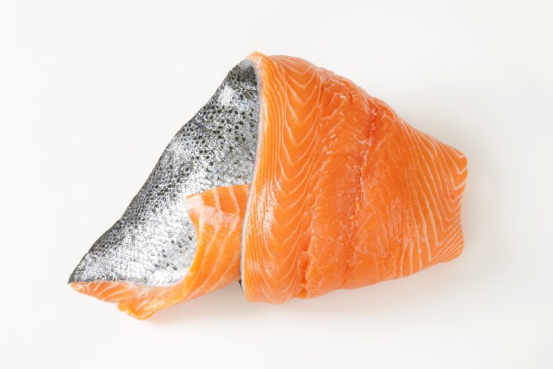 raw-salmon-fillet-with-silver-skin-on-white-background