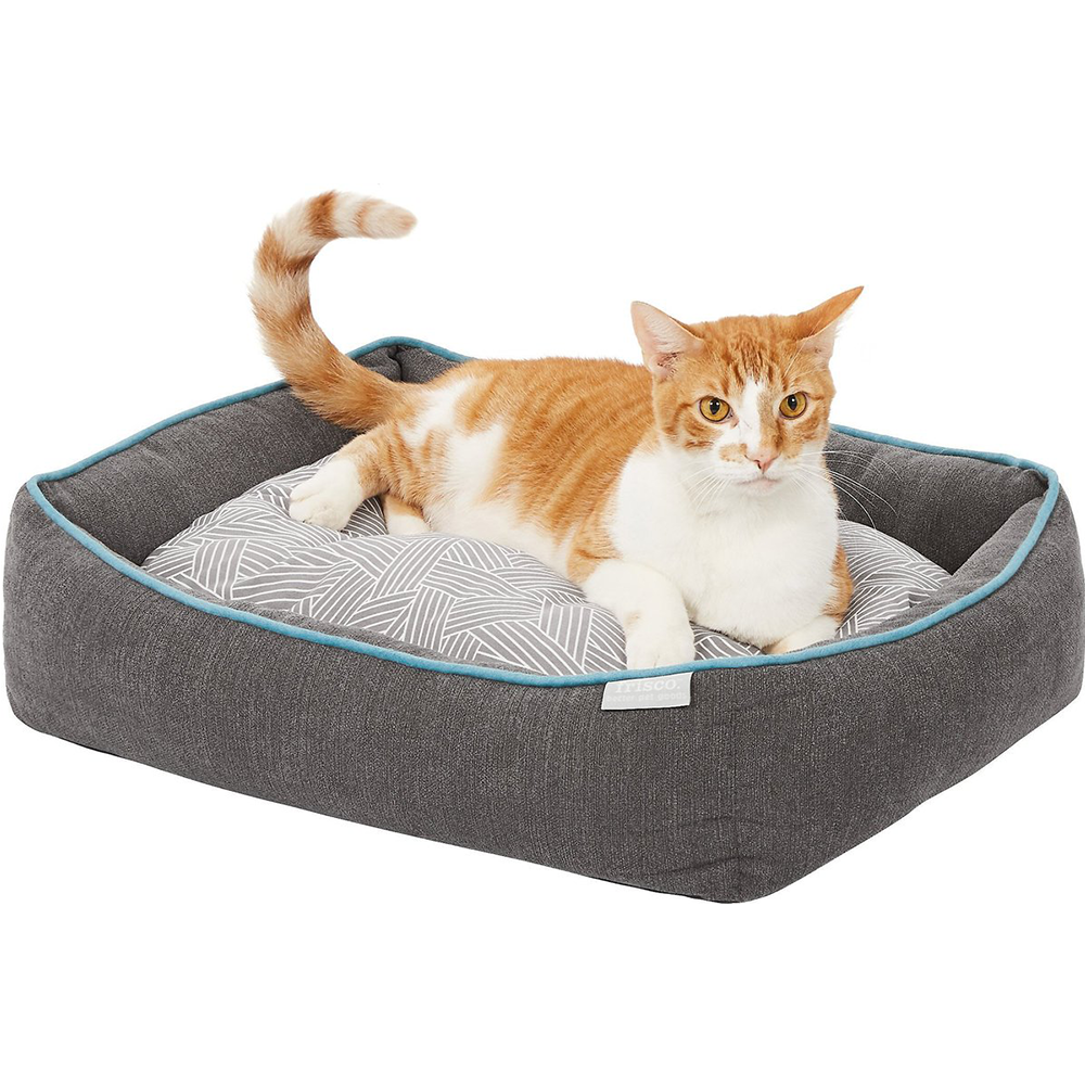 Frisco Sherpa Orthopedic Bolster Cat Bed